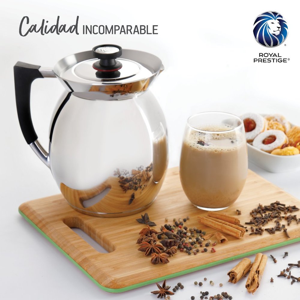 chocolatera de royal prestige de acero inoxidable